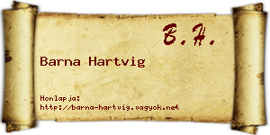 Barna Hartvig névjegykártya
